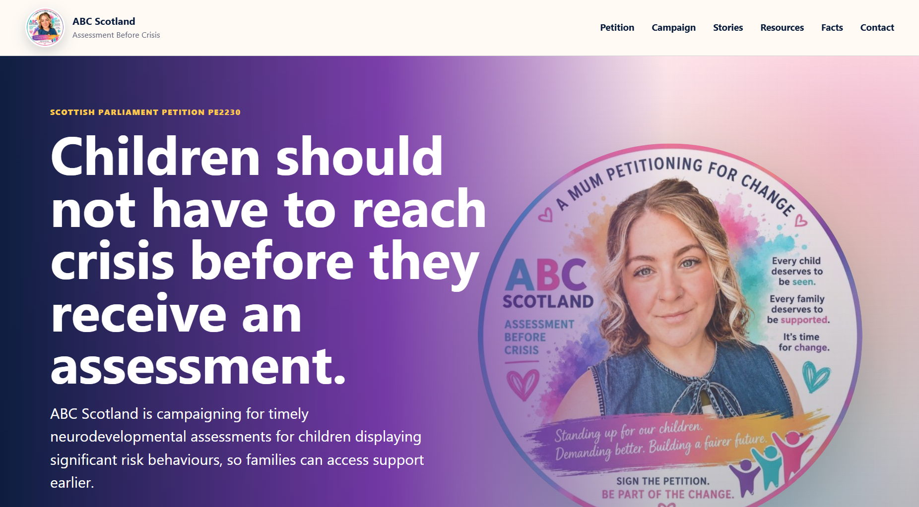 ABC Scotland campaign website homepage