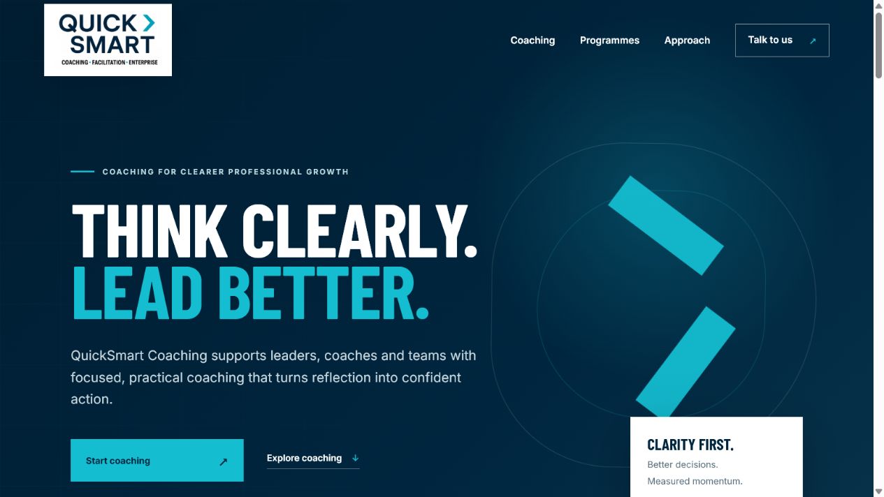 QuickSmart Coaching website screenshot